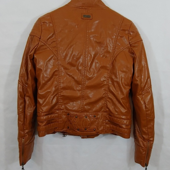 Rocawear Faux Leather Jacket Bling & Studs Size S - Picture 7 of 8